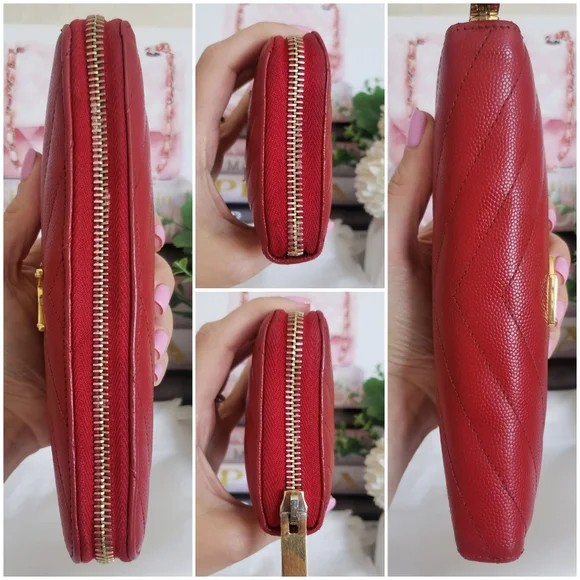 Authentic Pre-owned Yves Saint Laurent Grain De Poudre Zip Around Wallet - Picture 9 of 16